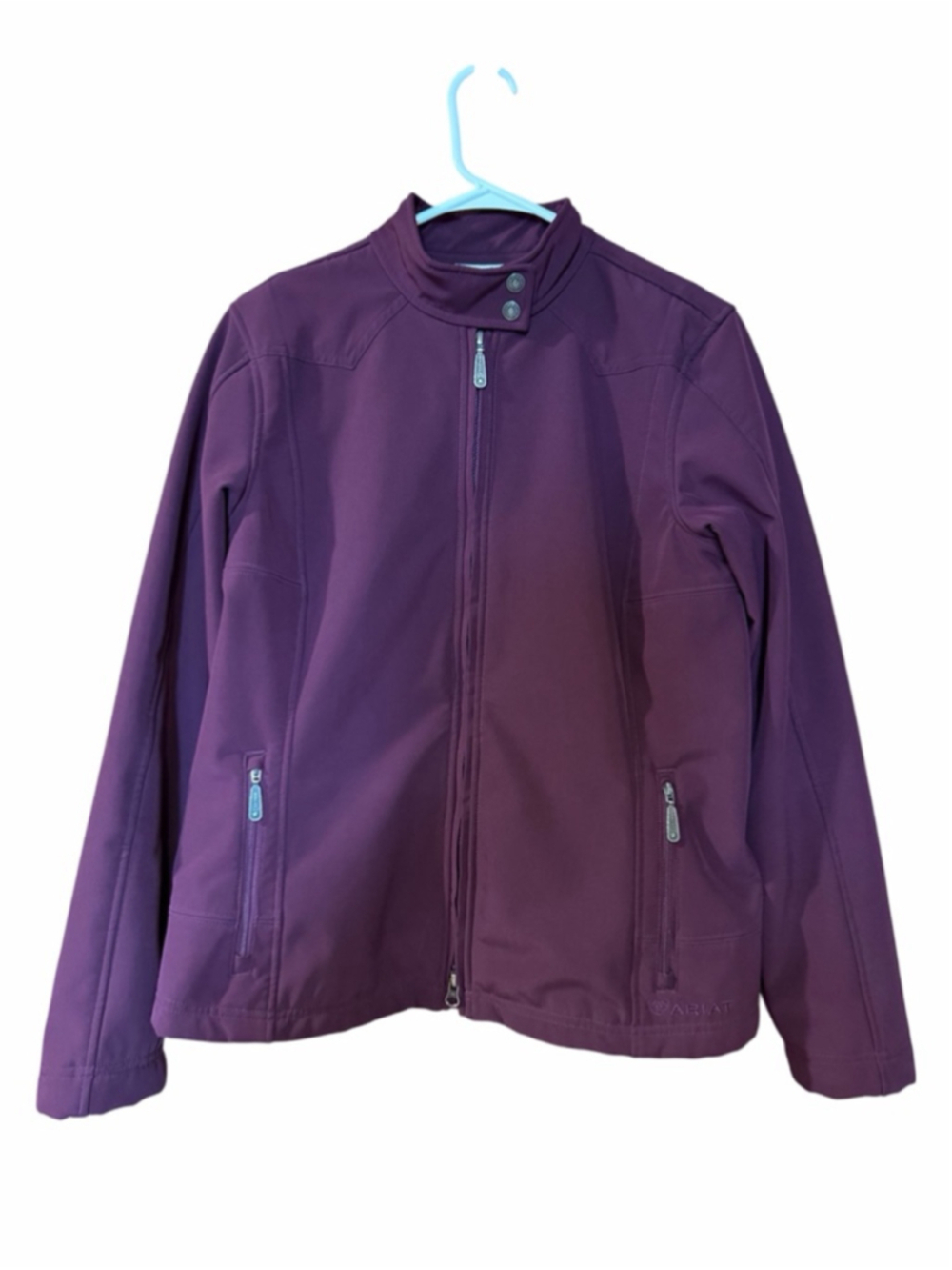 Ariat softshell full zip fleece lined jacket burgundy/maroon/purple womens large